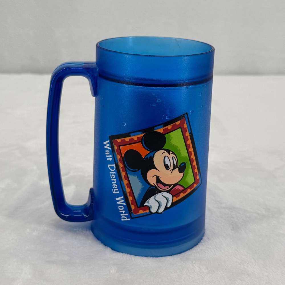 Vintage Walt Disney World Mickey Mouse Freezer Mug Plastic Insulated Thermo-Serv